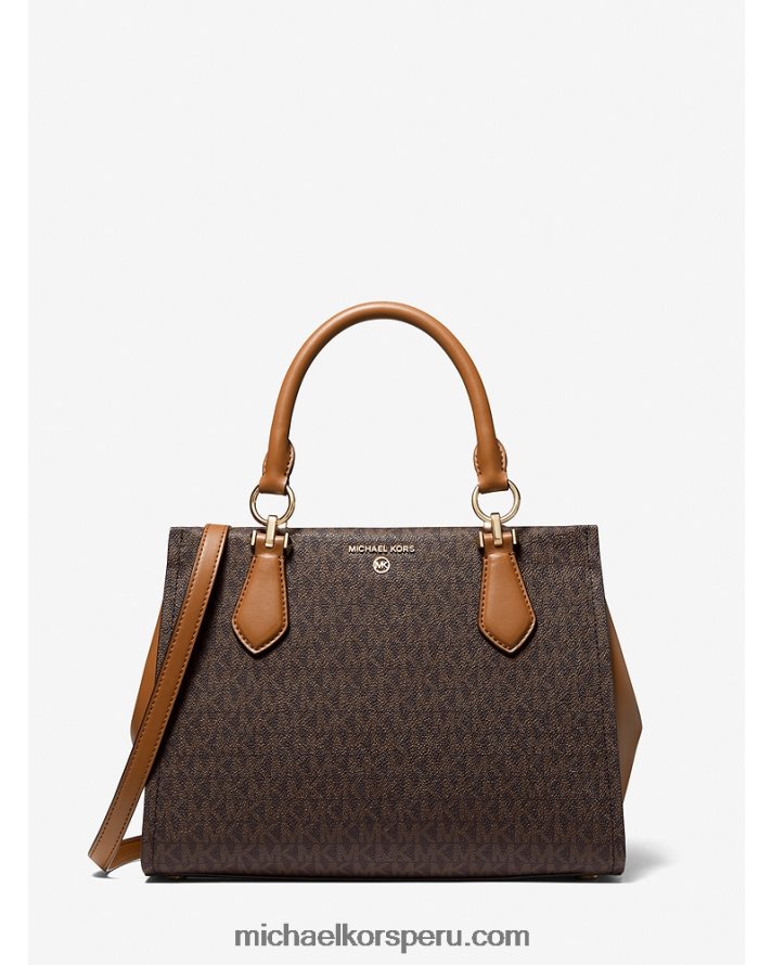 Z48V898 marrón/bellota mujer Michael Kors bolso satchel marilyn mediano con logo