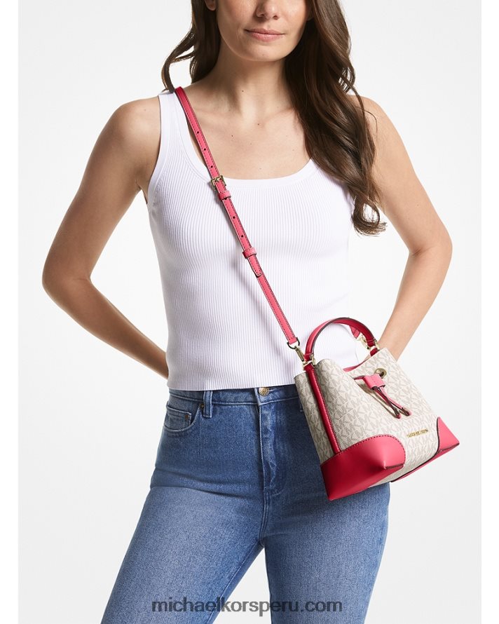 Z48V910 rosa carmín multicolor mujer Michael Kors bolso bombonera mercer pequeño con logo