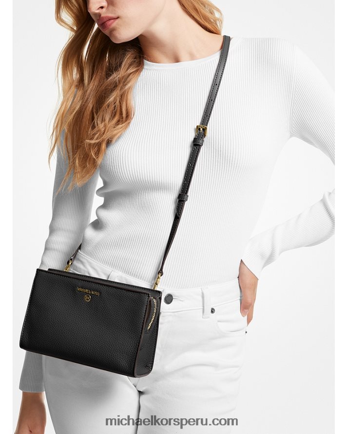 Z48V915 negro mujer Michael Kors bolsa crossbody valerie mediana de piel granulada