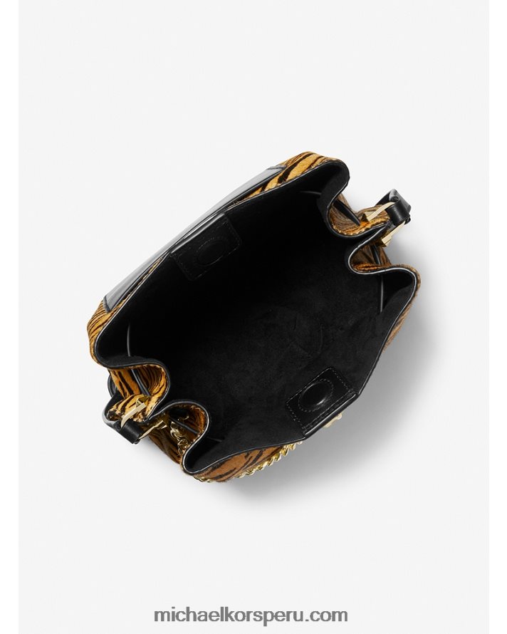 Z48V920 maravilla mujer Michael Kors bolso messenger hamilton legacy mediano con estampado de tigre y pelo de becerro