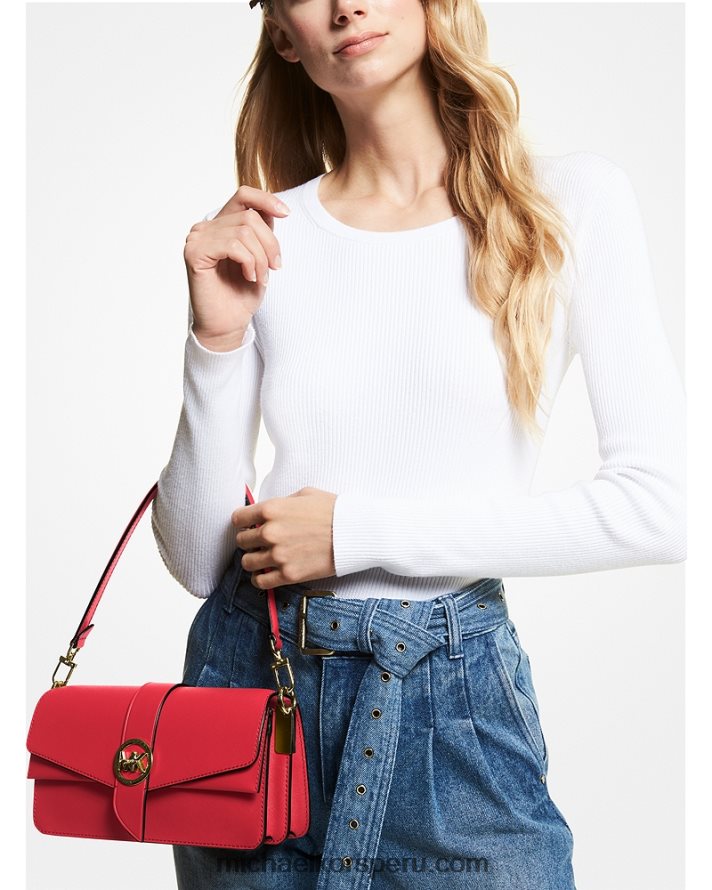 Z48V921 carmesí mujer Michael Kors bolso de hombro greenwich mediano de piel saffiano