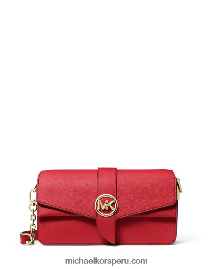 Z48V921 carmesí mujer Michael Kors bolso de hombro greenwich mediano de piel saffiano