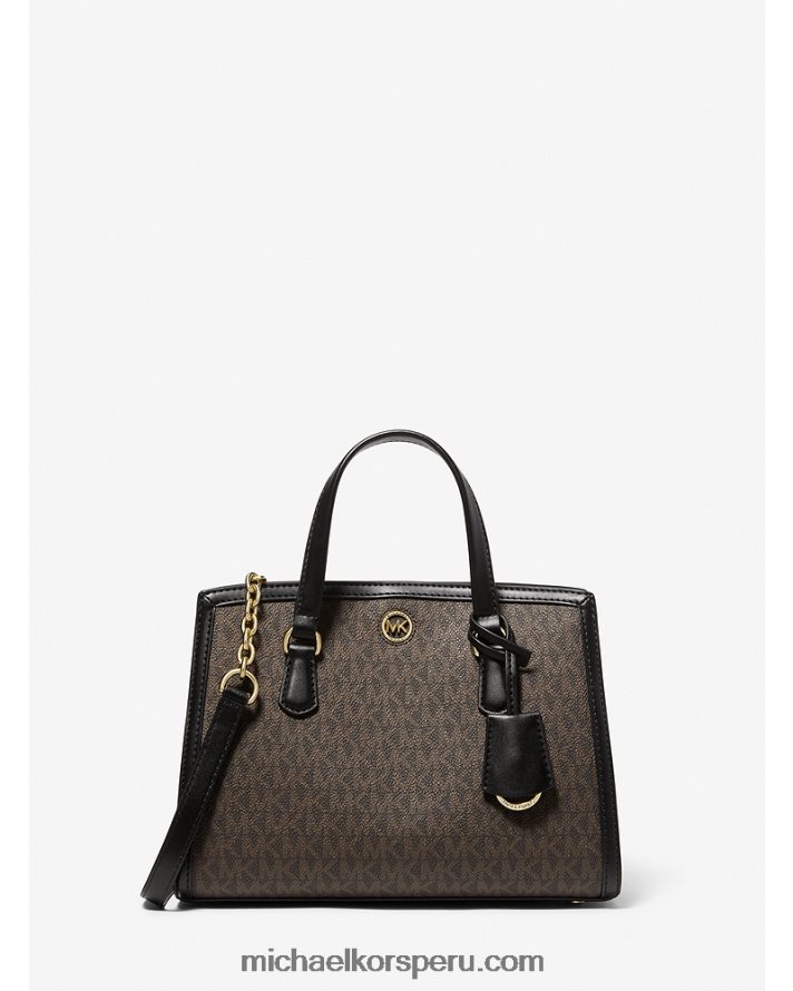 Z48V922 marrón/negro mujer Michael Kors bolsa messenger Chantal pequeña con logo