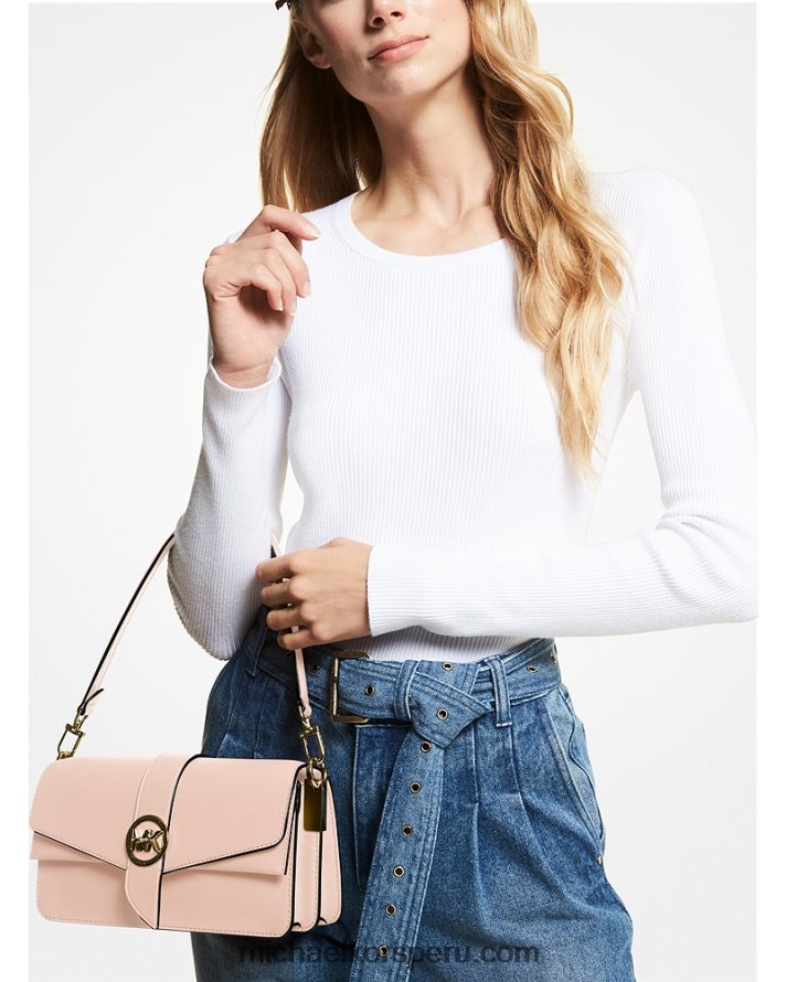 Z48V925 Rosa suave mujer Michael Kors bolso de hombro greenwich mediano de piel saffiano