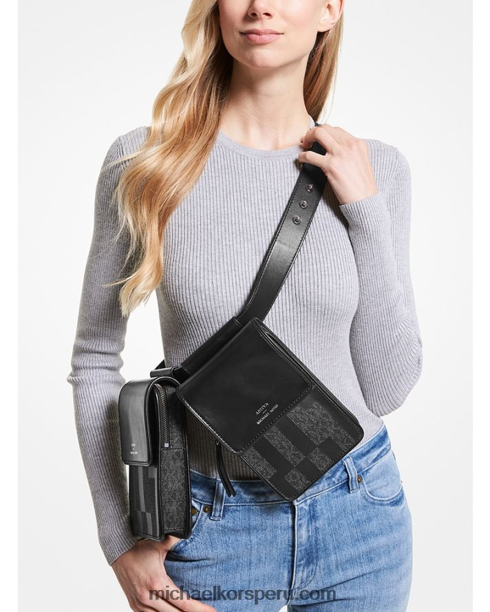 Z48V937 combo negro mujer Michael Kors bolso multiusos de piel y firma ashya x saga