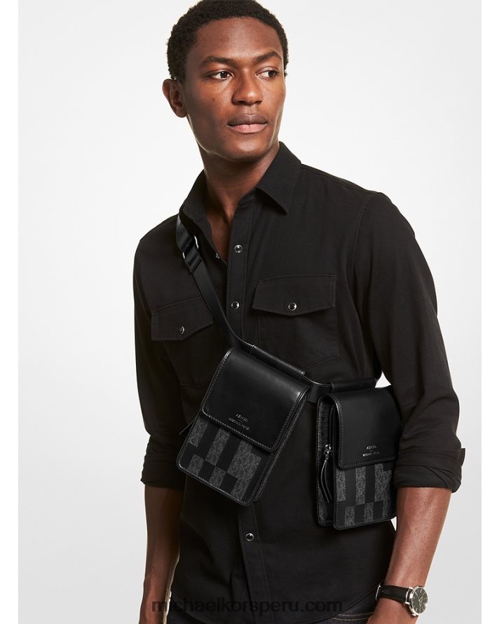 Z48V937 combo negro mujer Michael Kors bolso multiusos de piel y firma ashya x saga