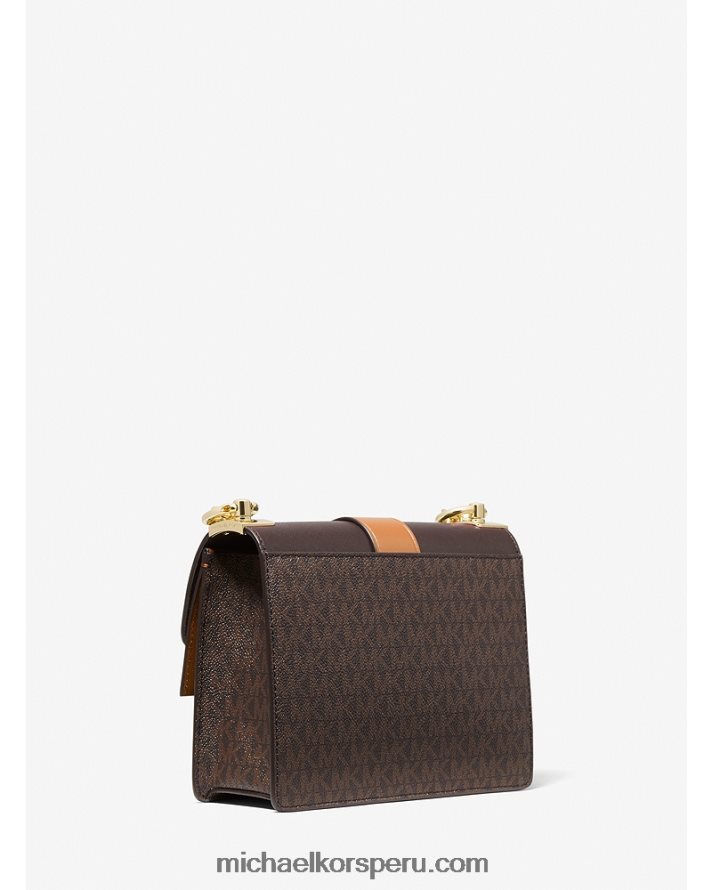 Z48V938 marrón/bellota mujer Michael Kors bolsa crossbody greenwich pequeña con bloque de color y piel saffiano