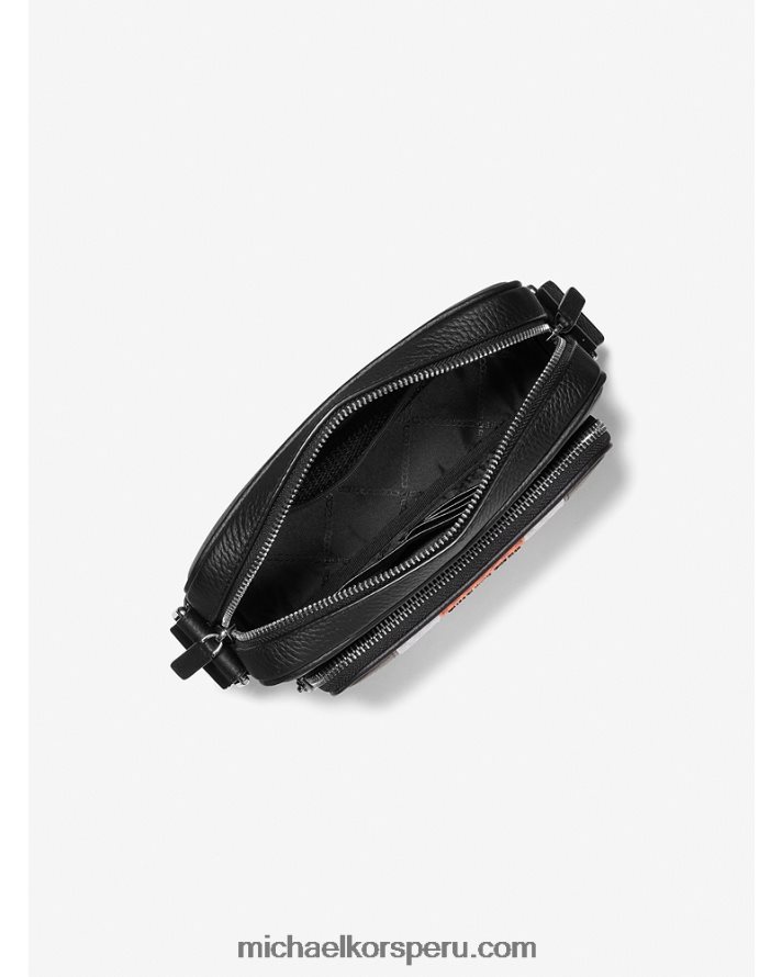 Z48V951 naranja mujer Michael Kors bolso cámara hudson de piel y logo con canguro