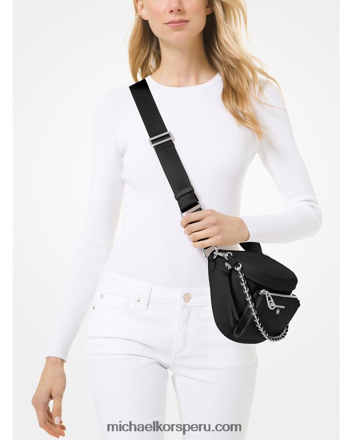 Z48V958 negro mujer Michael Kors riñonera slater mediana de piel granulada