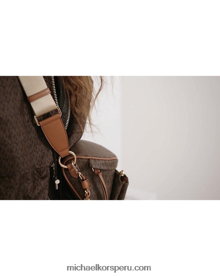 Z48V959 marrón/bellota mujer Michael Kors riñonera slater mediana con logo