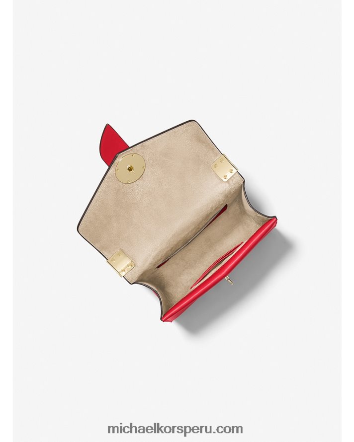 Z48V964 carmesí mujer Michael Kors bolsa crossbody greenwich pequeña de piel saffiano