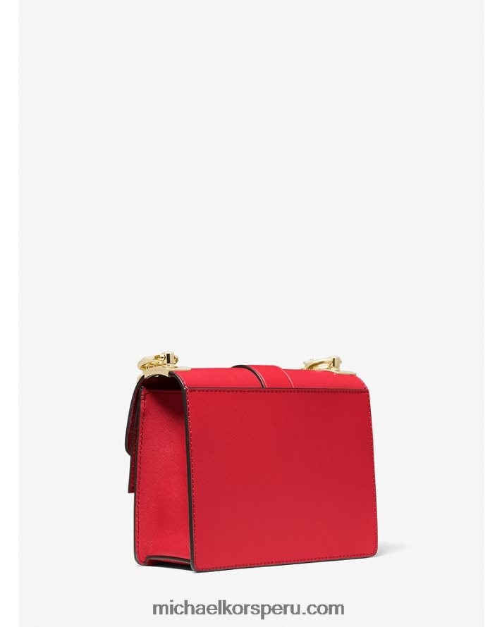 Z48V964 carmesí mujer Michael Kors bolsa crossbody greenwich pequeña de piel saffiano