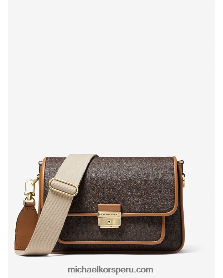 Z48V966 marrón/bellota mujer Michael Kors bolso messenger bradshaw mediano con logo y piel