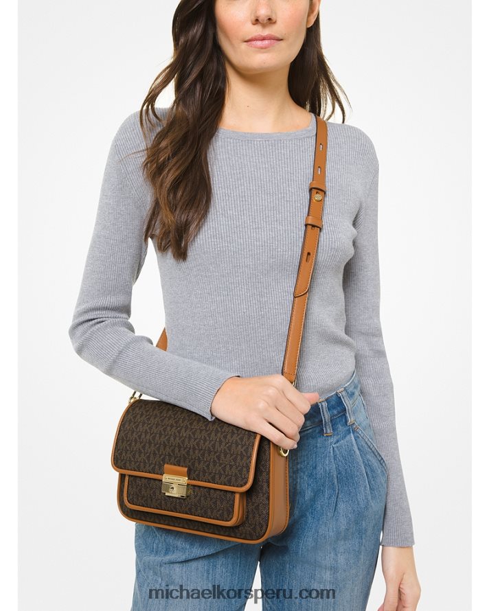 Z48V966 marrón/bellota mujer Michael Kors bolso messenger bradshaw mediano con logo y piel