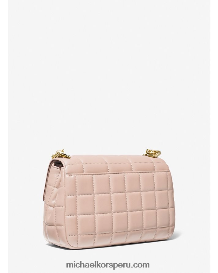 Z48V997 Rosa suave mujer Michael Kors bolsa de hombro soho grande de piel acolchada