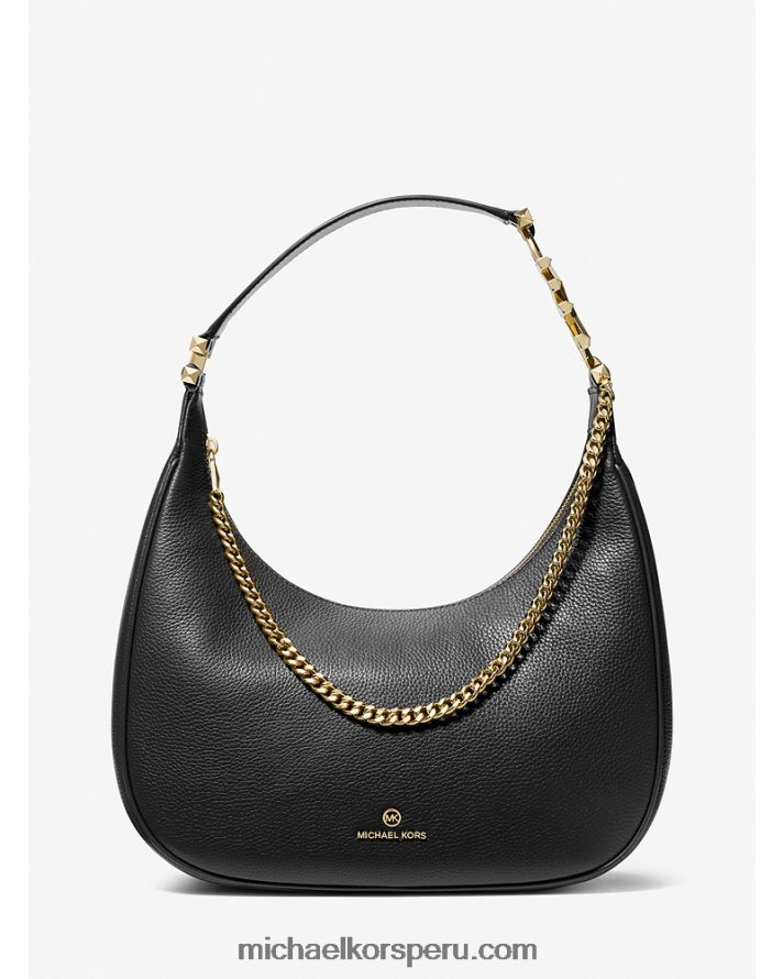 Z48V1293 negro mujer Michael Kors bolso de hombro piper grande de piel granulada