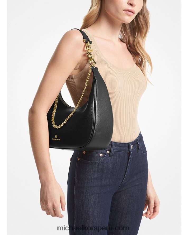 Z48V1293 negro mujer Michael Kors bolso de hombro piper grande de piel granulada