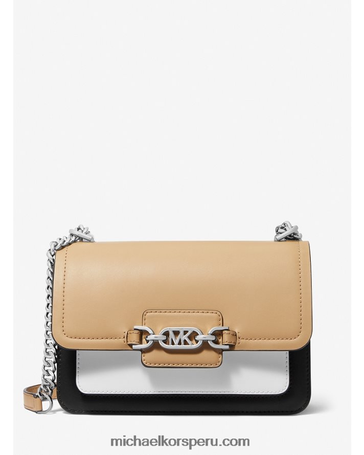 Z48V1295 negro/camello mujer Michael Kors bolso de hombro heather grande con diseño colour block