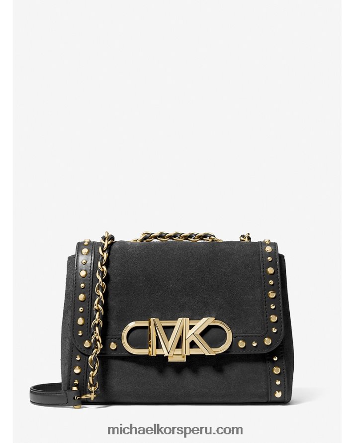 Z48V1302 negro mujer Michael Kors bolsa de hombro Parker mediana con tachuelas