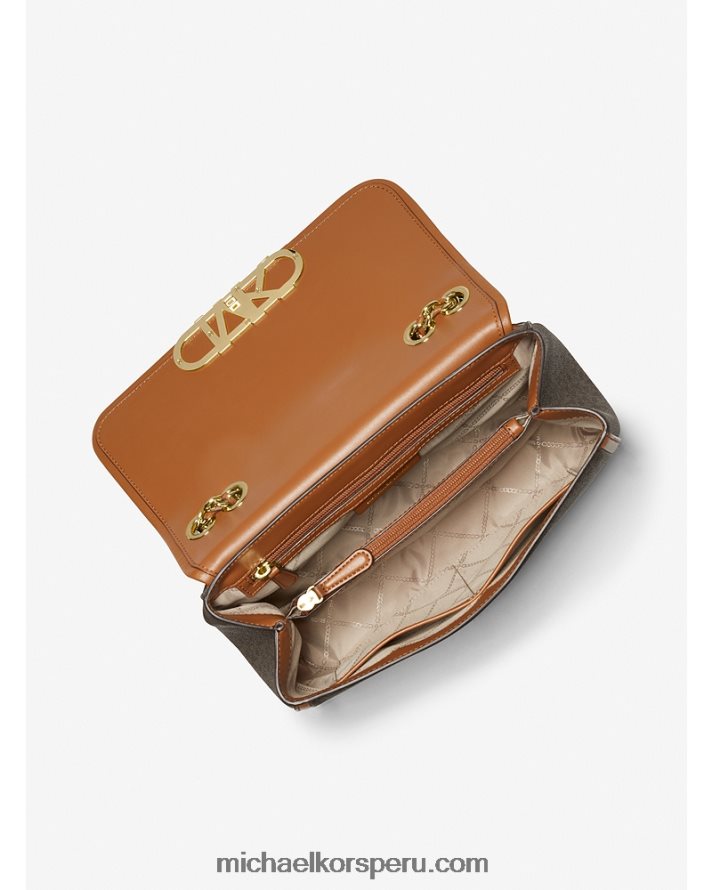 Z48V1304 marrón/bellota mujer Michael Kors bolsa de hombro parker extragrande con logo