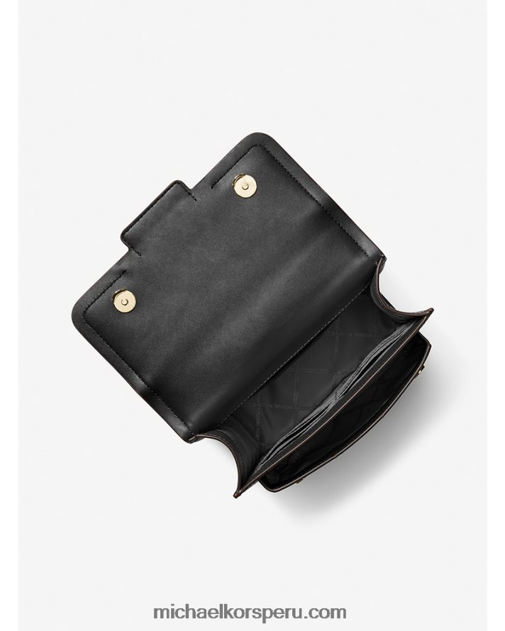 Z48V1308 negro mujer Michael Kors bolso de hombro heather grande con tachuelas de piel de cocodrilo en relieve