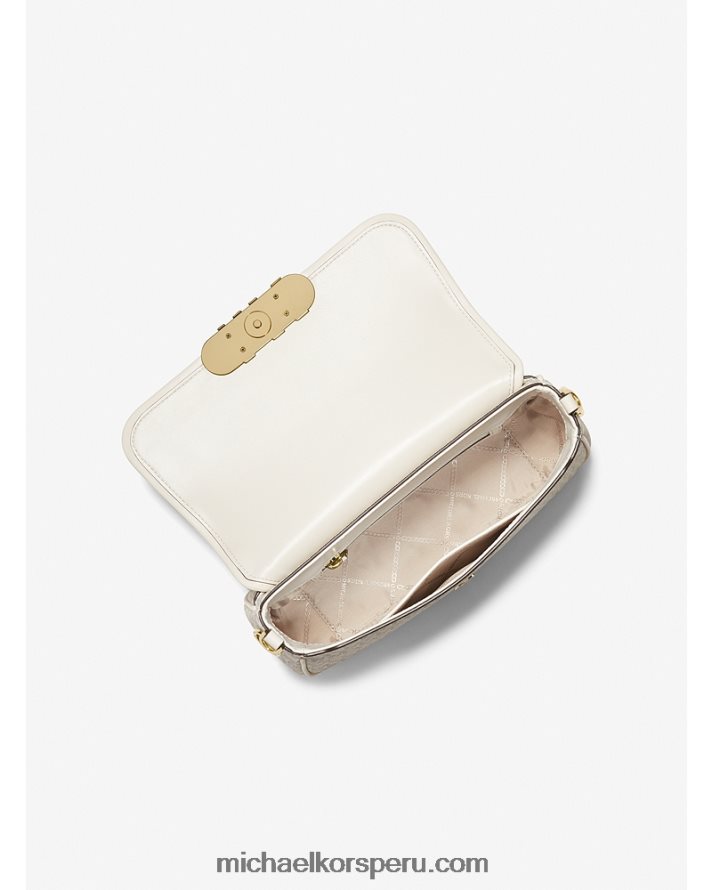 Z48V1320 furgoneta/crema mujer Michael Kors bolsa de hombro Parker mediana con logo