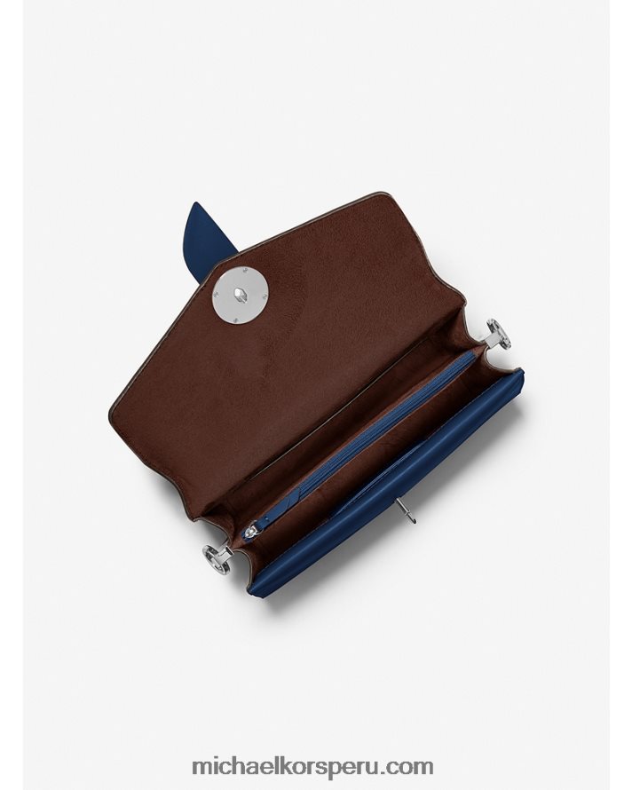 Z48V1336 río azul mujer Michael Kors bolsa de hombro Greenwich mediana de piel saffiano con tachuelas