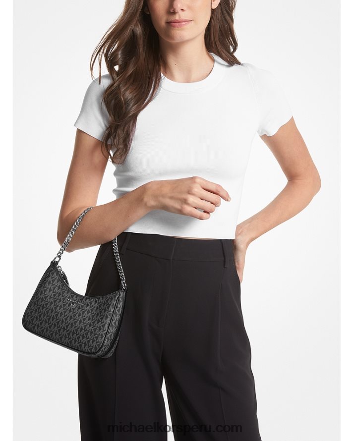 Z48V1343 blanco negro mujer Michael Kors bolso de mano pequeño con logo