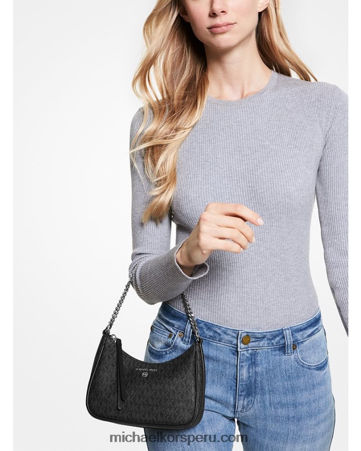 Z48V1355 negro mujer Michael Kors bolso de mano pequeño con logo