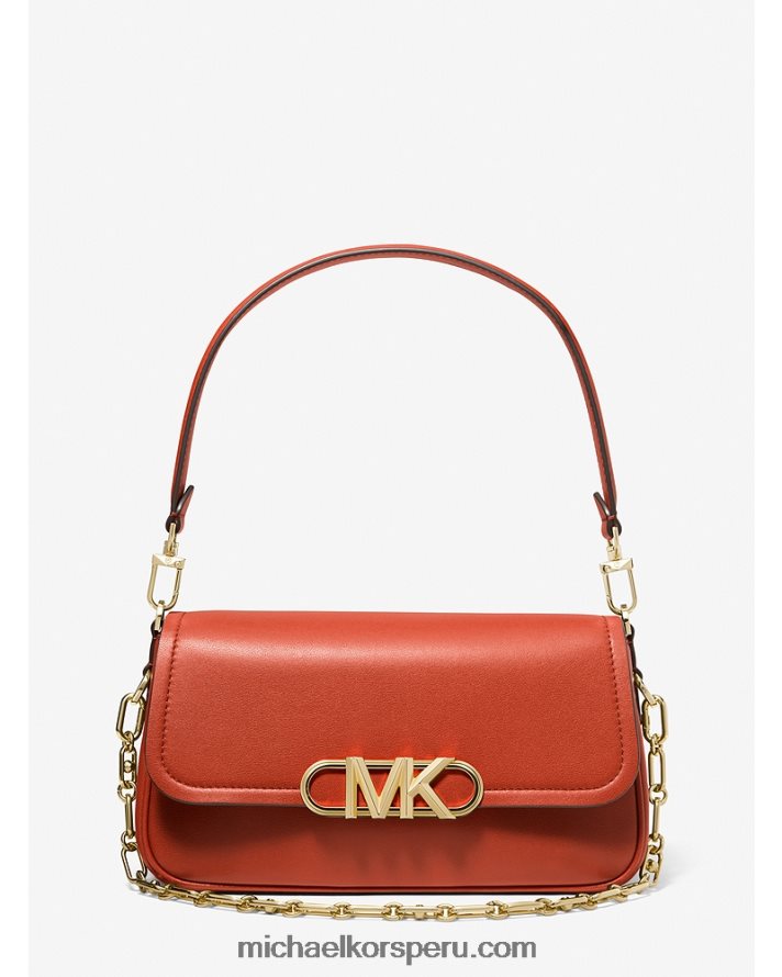 Z48V1371 Naranja intenso mujer Michael Kors bolso de hombro parker mediano de piel