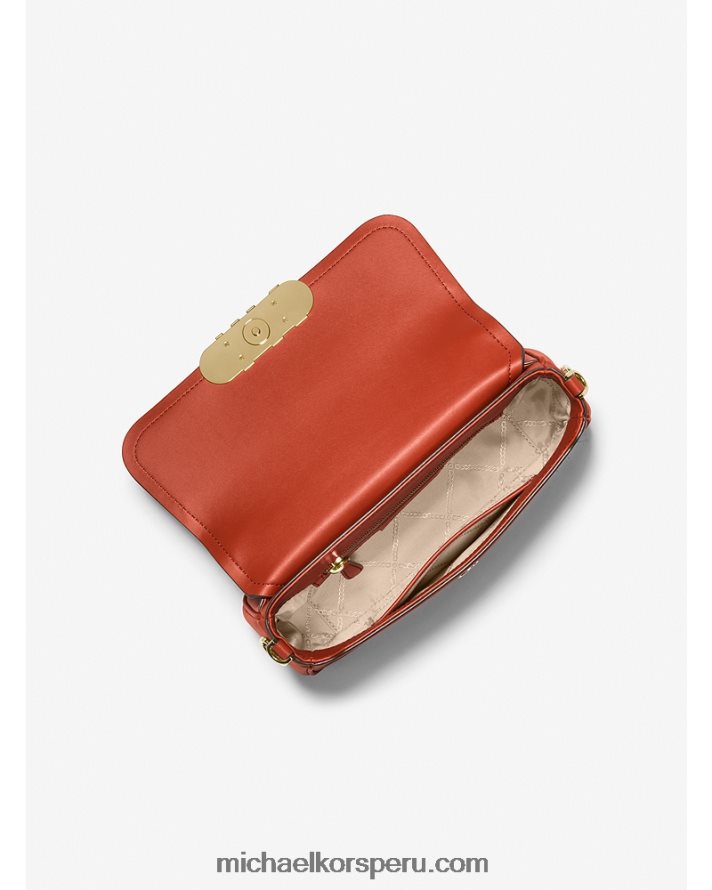 Z48V1371 Naranja intenso mujer Michael Kors bolso de hombro parker mediano de piel