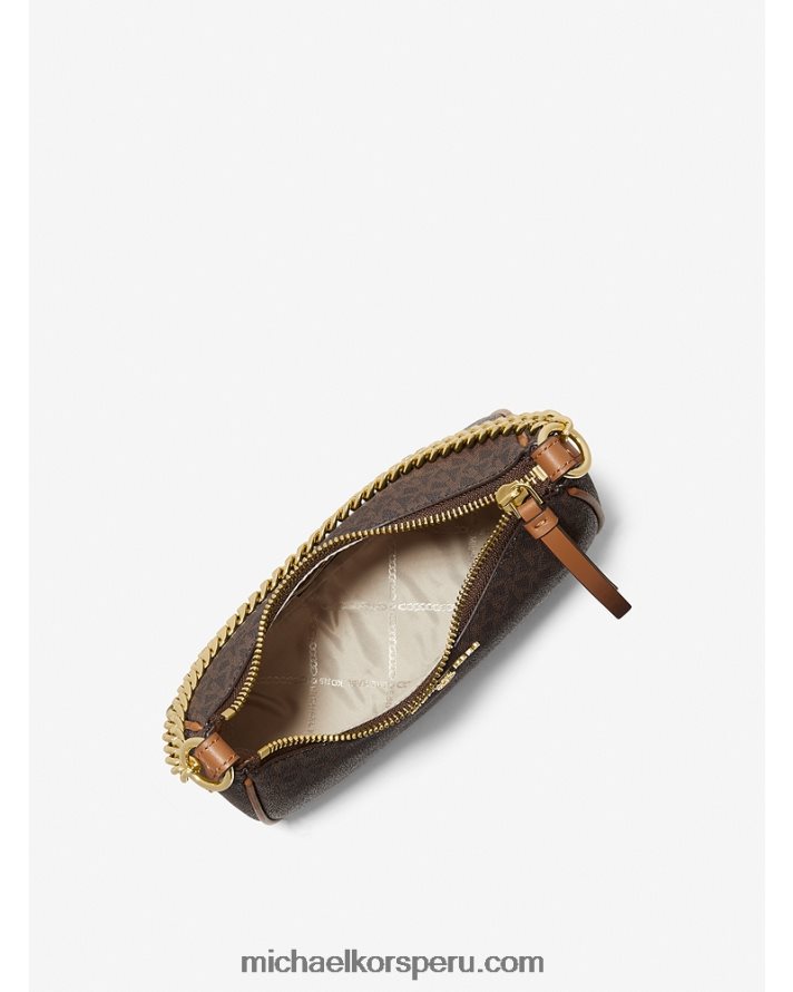 Z48V1372 marrón/bellota mujer Michael Kors bolso de mano pequeño con logo