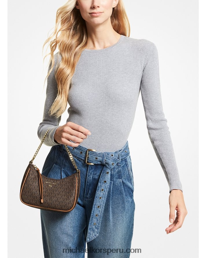 Z48V1372 marrón/bellota mujer Michael Kors bolso de mano pequeño con logo