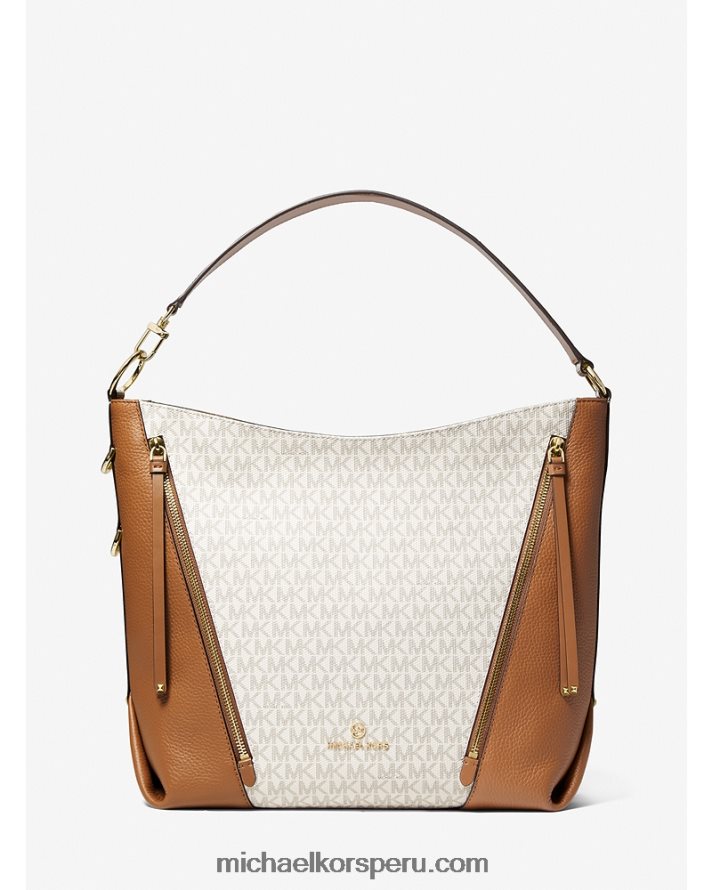 Z48V1384 vainilla/bellota mujer Michael Kors bolso de hombro brooklyn grande con logo