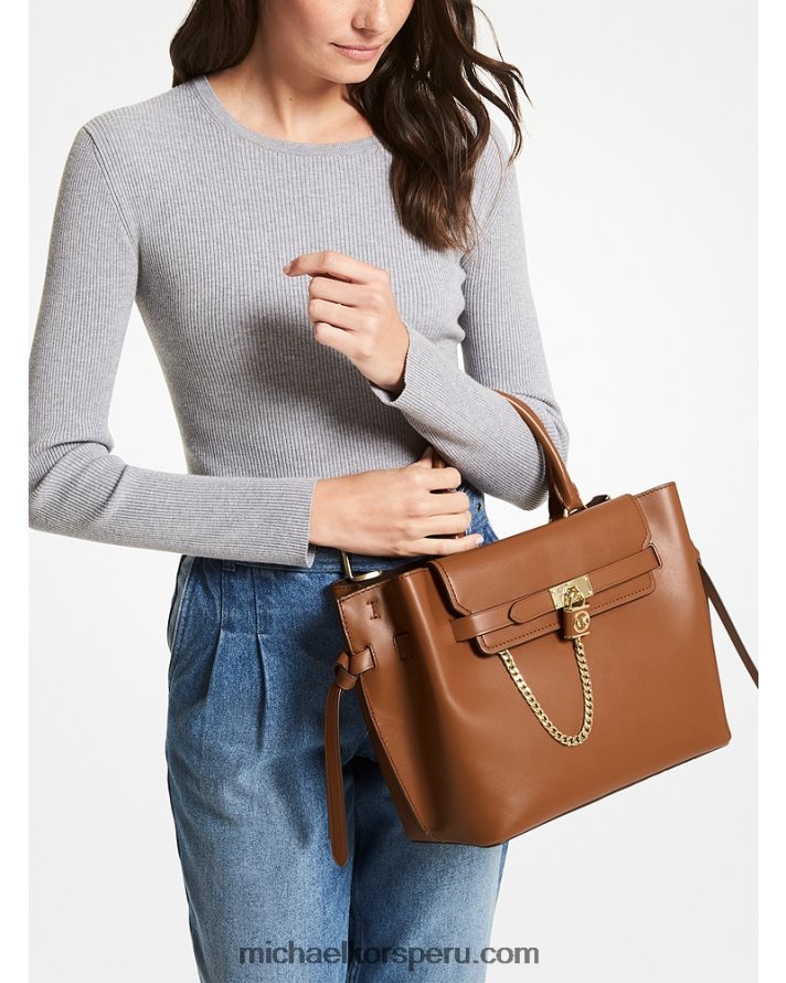 Z48V1413 equipaje mujer Michael Kors bolso satchel hamilton legacy grande de piel con cinturón