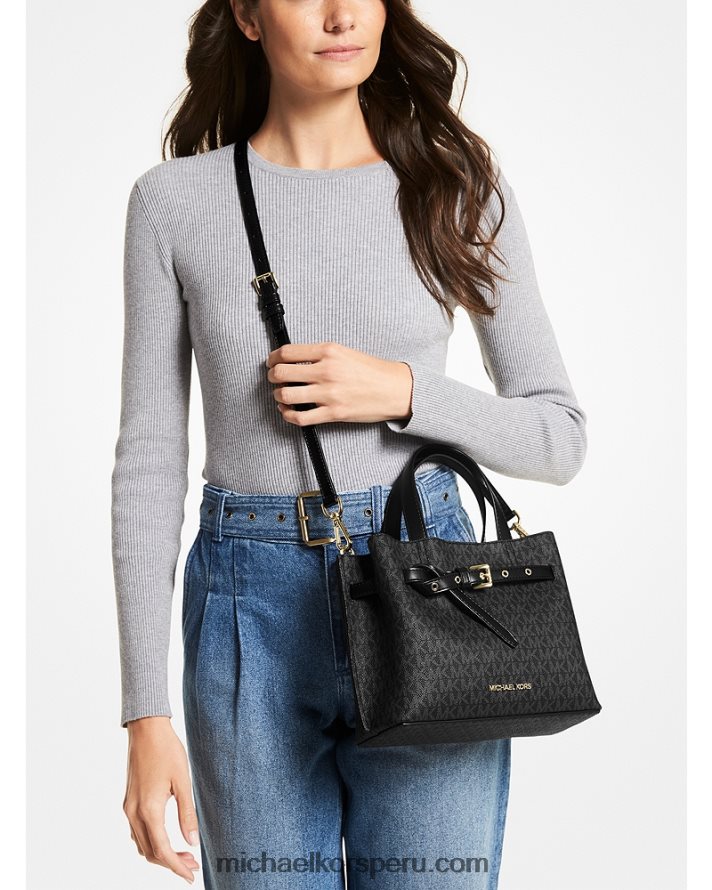 Z48V1420 negro mujer Michael Kors bolso satchel emilia pequeño con logo