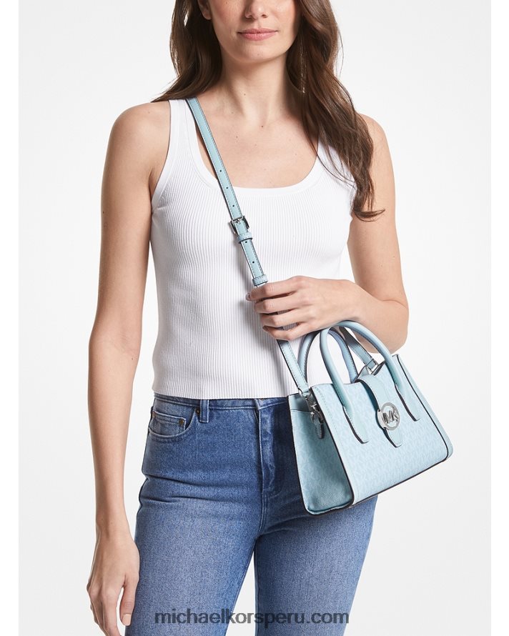 Z48V1425 vista azul mujer Michael Kors cartera gabby pequeña con logo