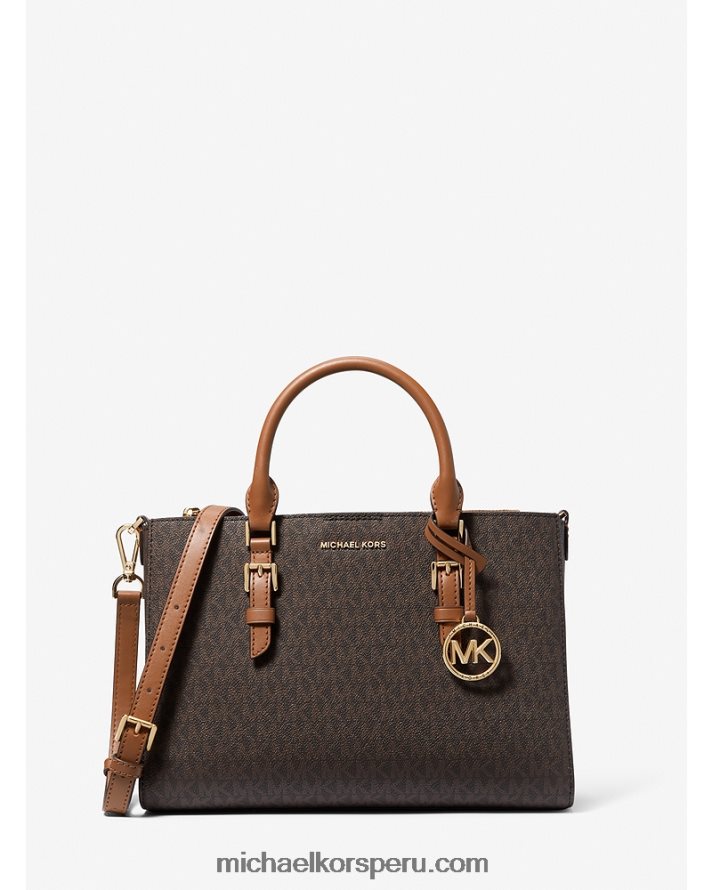 Z48V1430 marrón/bellota mujer Michael Kors bolso satchel mediano 2 en 1 con logo y piel sintética
