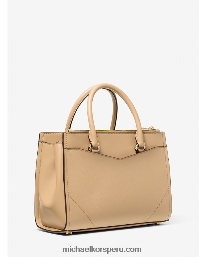 Z48V1441 camello mujer Michael Kors bolso satchel everly mediano de piel saffiano