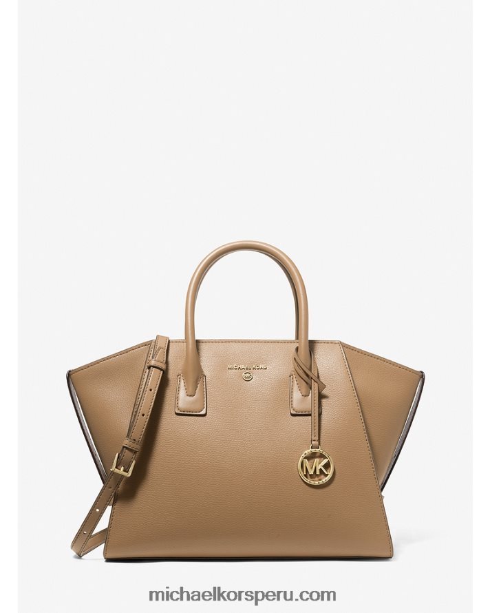 Z48V1449 cáscara mujer Michael Kors bolso satchel avril grande de piel con cremallera superior