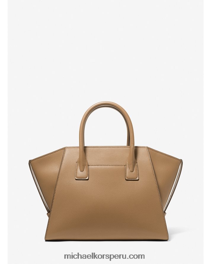 Z48V1449 cáscara mujer Michael Kors bolso satchel avril grande de piel con cremallera superior