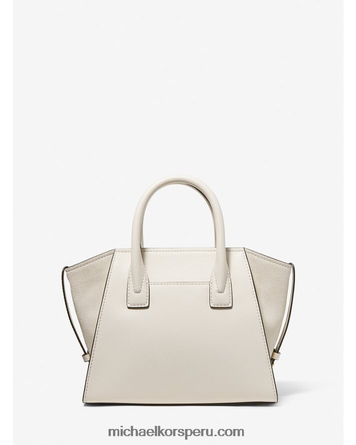 Z48V1451 es crema mujer Michael Kors bolso satchel avril grande de piel con cremallera superior