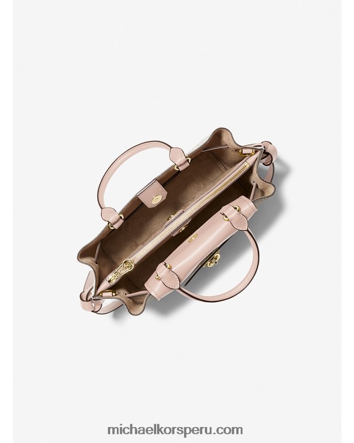 Z48V1469 vainilla/rosa suave mujer Michael Kors bolso satchel hamilton legacy pequeño con cinturón y logo