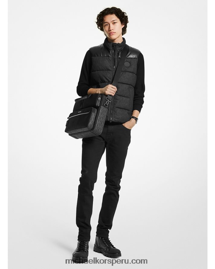 Z48V1474 negro mujer Michael Kors maletín brooklyn de nailon