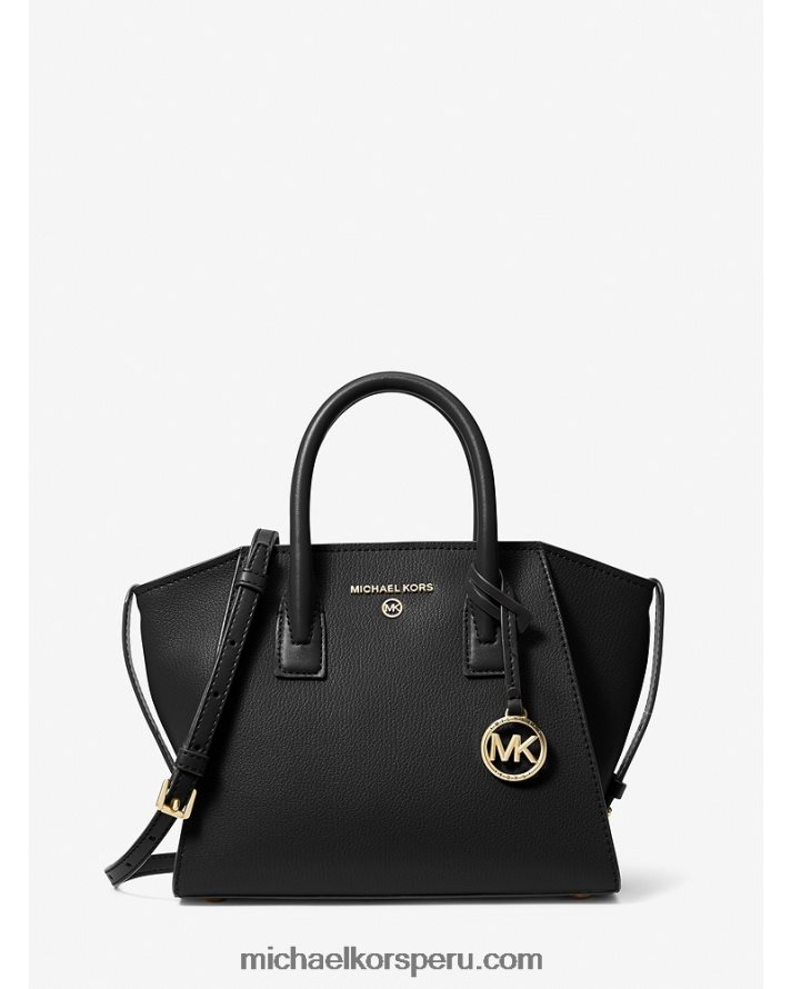 Z48V1499 negro mujer Michael Kors bolso satchel avril pequeño de piel con cremallera superior