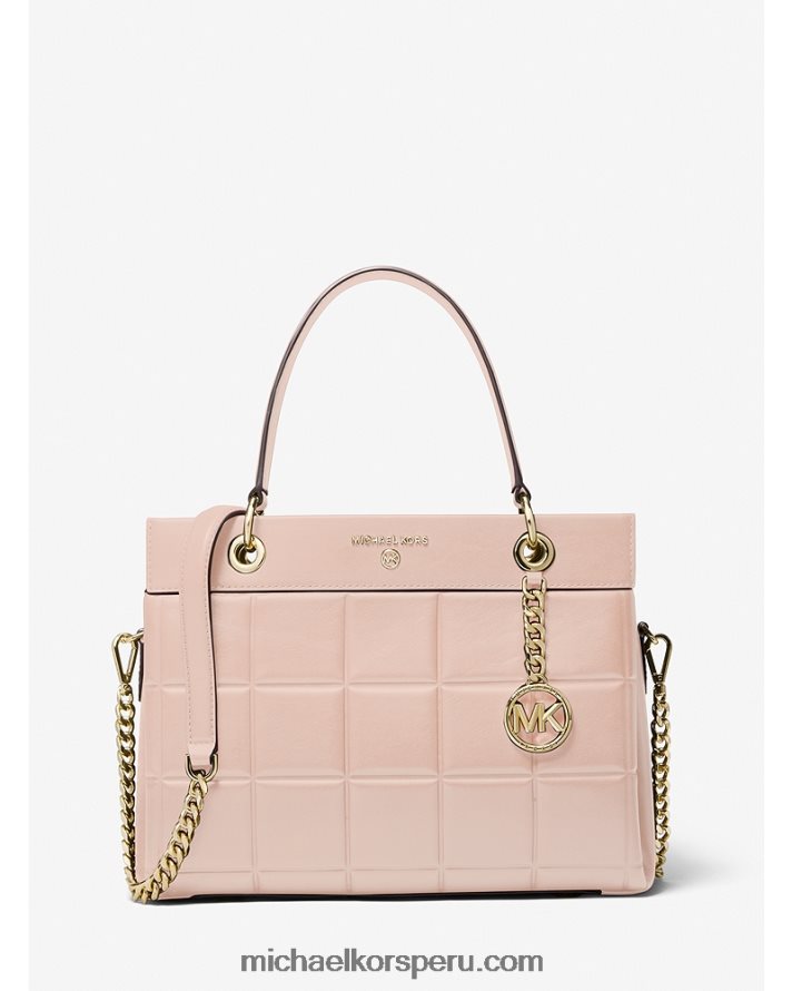 Z48V1513 Rosa suave mujer Michael Kors bolso satchel susan mediano de piel acolchada