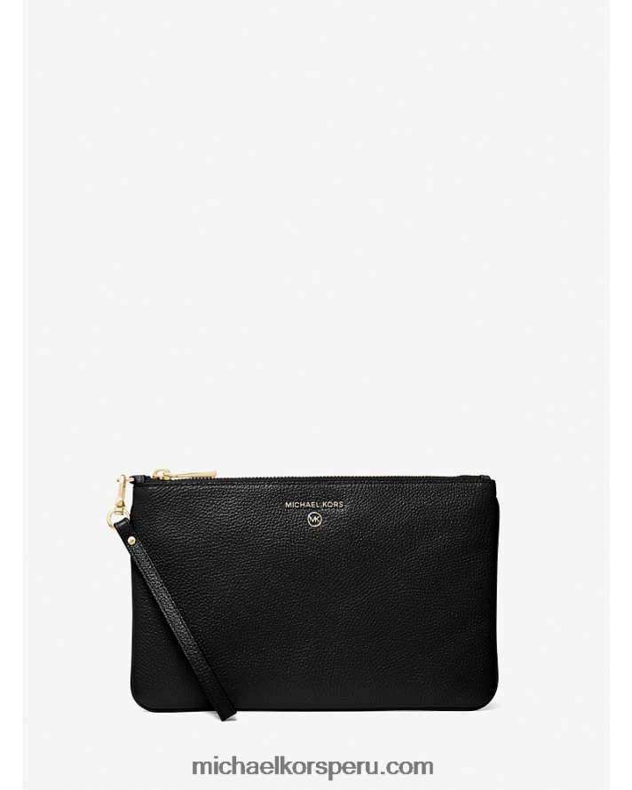 Z48V1586 negro mujer Michael Kors bolso de mano grande de piel granulada