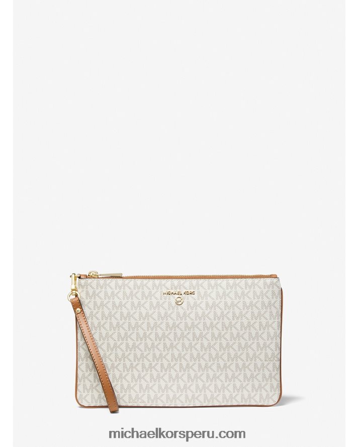 Z48V1588 vainilla/bellota mujer Michael Kors bolso de mano grande con logo