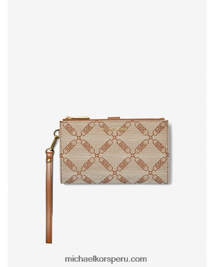 Z48V1606 natural/equipaje mujer Michael Kors cartera para smartphone Adele Empire en jacquard con logo