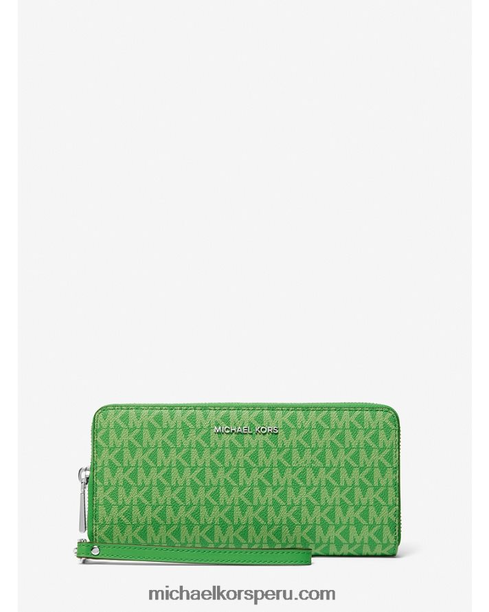 Z48V1616 verde palmera mujer Michael Kors cartera continental grande con logo